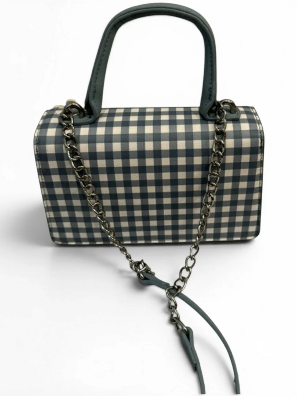 Betsey Johnson Blue Gingham Crossbody w/ Cream Daisy Appliqués NWT!